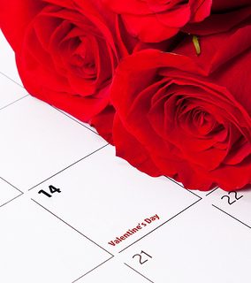 Roses on top of a calendar