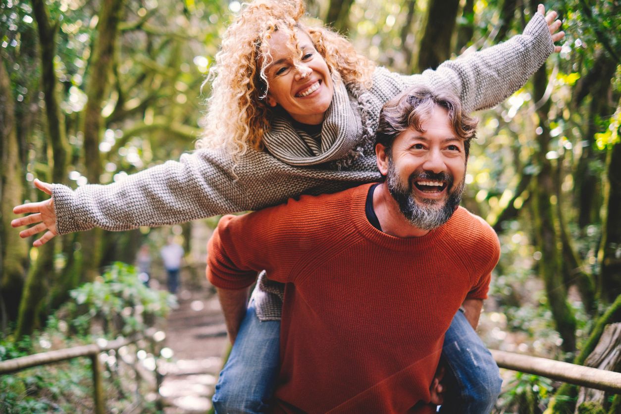 Couple having fun outdoors