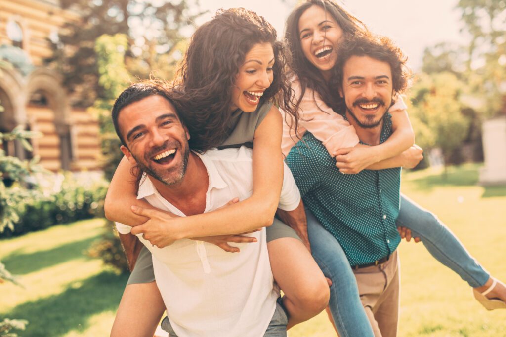 Photo of two couples having fun